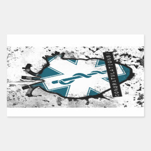 congratulations emergency medical services worker rectangular sticker