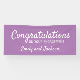 Congratulations Engagement Script Name Purple Banner