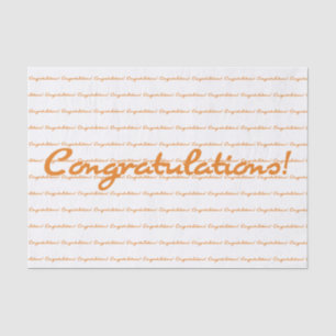 Congratulations! Fall orange casual script Tissue Paper