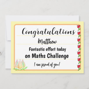 Congratulations Fantastic Effort Today Card