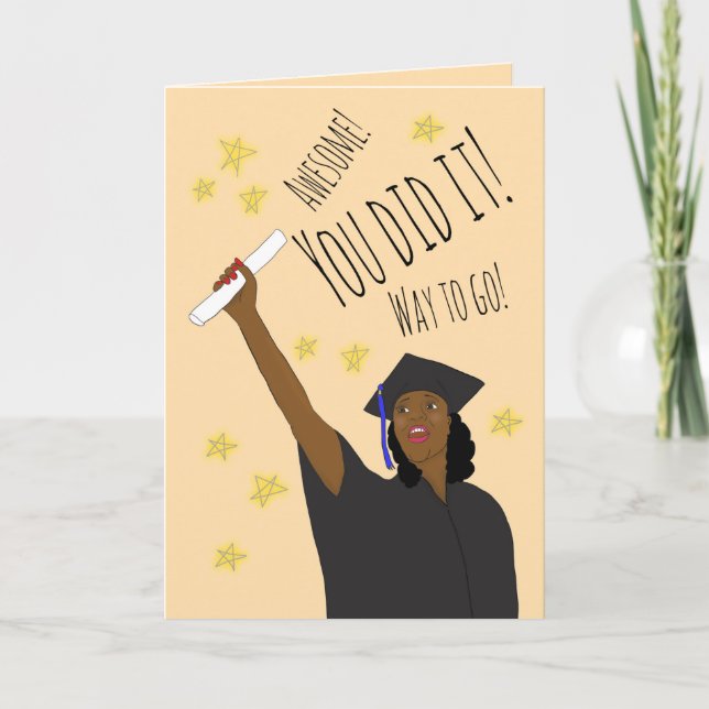 Congratulations Female African American Grad Holiday Card (Front)
