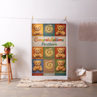 Congratulations, first born cozy knitted style ted fabric