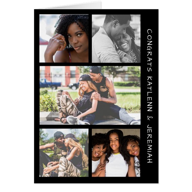 Congratulations Five Photo Wedding (Front)