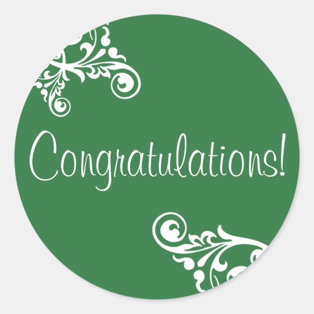 Congratulations Flourish Envelope Sticker Seal (Front)