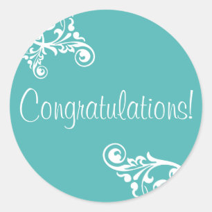 Congratulations Flourish Envelope Sticker Seal