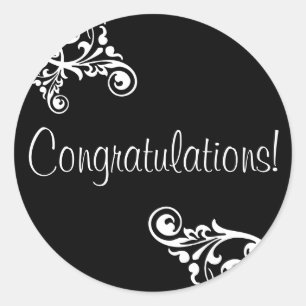 Congratulations Flourish Envelope Sticker Seal