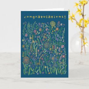 CONGRATULATIONS Flowers Fields Meadow Floral  Card