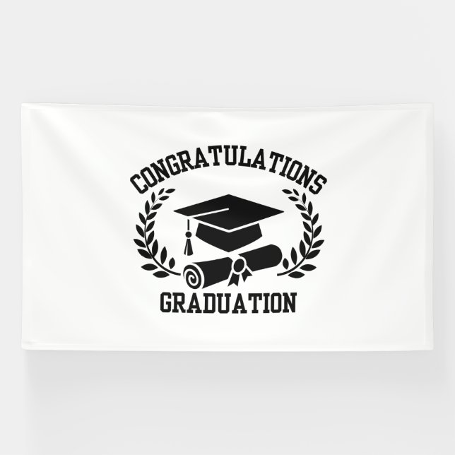 Congratulations For Graduation 6x10 Vinyl Banner (Horizontal)