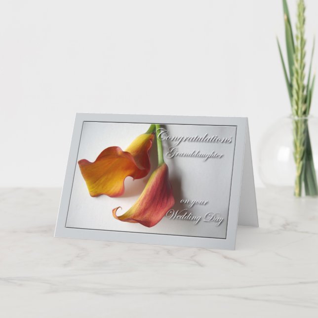 Congratulations for Granddaughter, Wedding Day Card (Front)