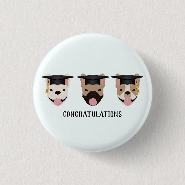 Congratulations French Bulldogs 3 Cm Round Badge (Front)