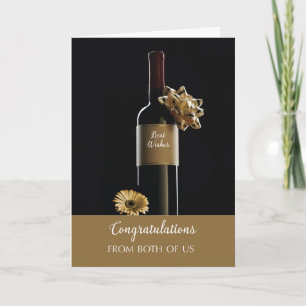 Congratulations From Both of Us Wine Bottle Bow Card
