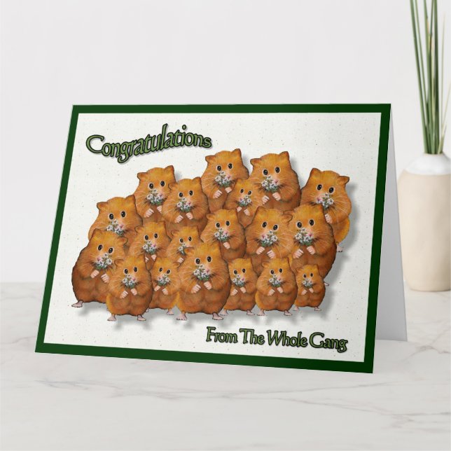 Congratulations From The Gang; Crowd of Hamsters Card (Front)