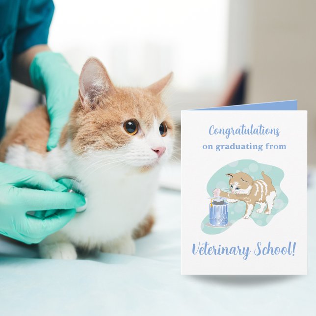 Congratulations from Veterinary School Cat  Card (Creator Uploaded)