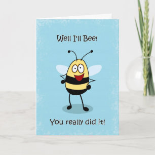 Congratulations Funny Bumble Bee Greeting Card