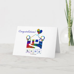 Congratulations!-Gay Marriage Rainbow House/Quote Card