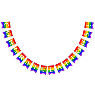 Congratulations Gay Pride Rainbow Bunting Banner