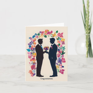 Congratulations Gay Wedding Flowers Holiday Card