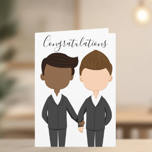 Congratulations Gay Wedding Interracial Men Couple Card