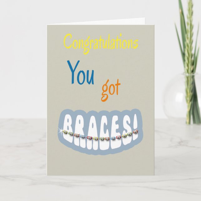 Congratulations Getting Braces - Braces Smile Boy Card (Front)