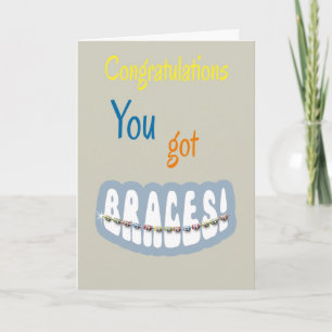 Congratulations Getting Braces - Braces Smile Boy Card
