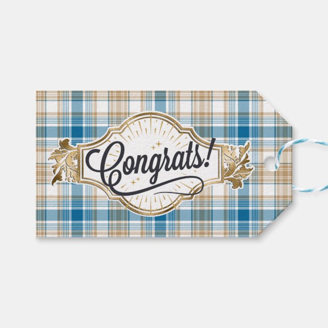 Congratulations Gift Bag Gift Tags (Front (Horizontal))