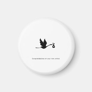 Congratulations gift, new arrival, stork, cute magnet