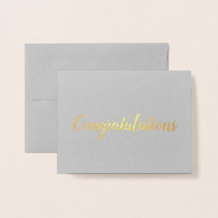 Congratulations Gold Foil Brush Brushstroke Foil Card