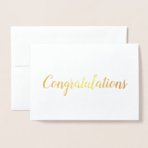 Congratulations Gold Foil Brush Brushstroke Script Card