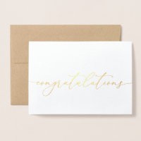 Congratulations Gold Foil Minimalist Congrats Card