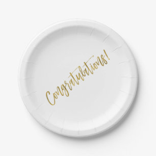Congratulations Gold Foil Paper Plate