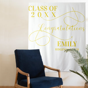 Congratulations Gold Graduate Name 2024 graduation Tapestry