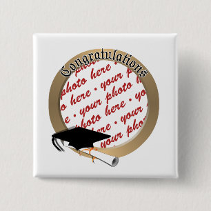 'Congratulations' Gold Photo Frame 15 Cm Square Badge