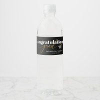 Congratulations Grad Black and Gold Script Water B