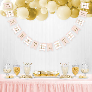 Congratulations Grad Blush Antique Gold Party Bunting