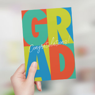 Congratulations grad bold colourful graduation card