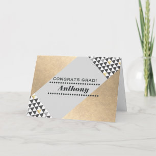 Congratulations Grad. Geometric Pattern Custom  Card