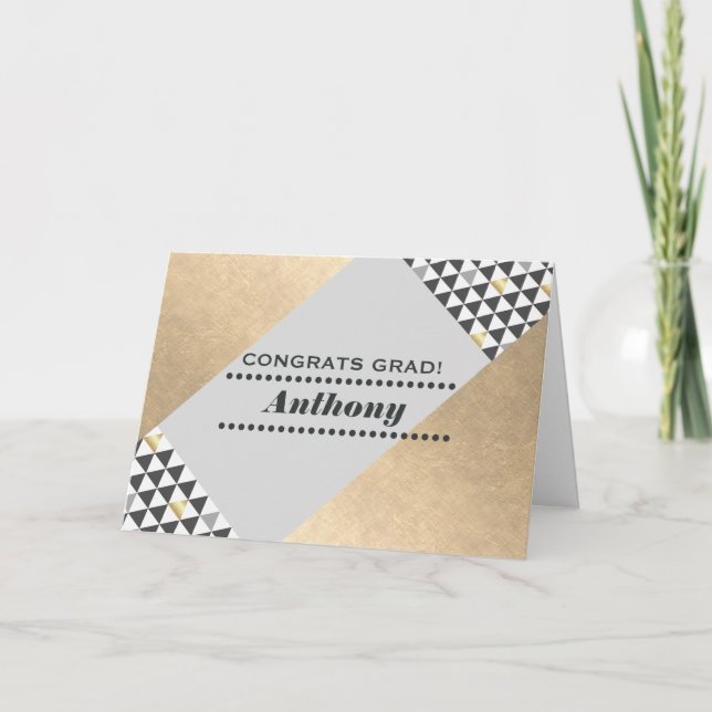 Congratulations Grad. Geometric Pattern Custom  Card (Front)
