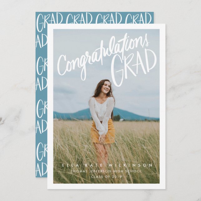 Congratulations Grad Graduation Announcement (Front/Back)