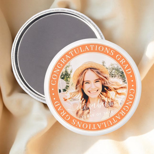 Congratulations Grad Modern Custom Photo Magnet (Creator Uploaded)