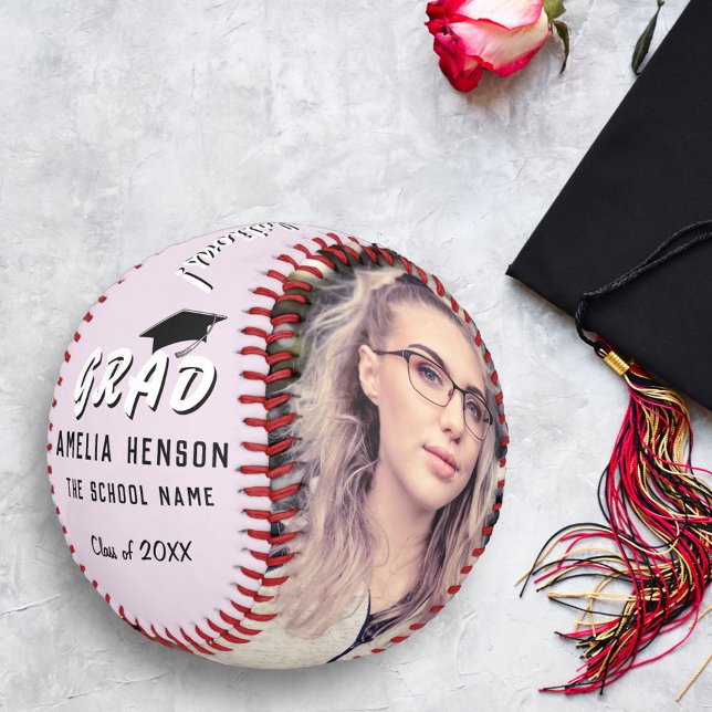 Congratulations Grad Pink 2 Photo Graduation  Baseball (Creator Uploaded)