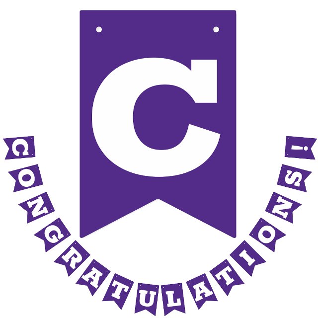 Congratulations Grad Purple and White Bunting (Creator Uploaded)