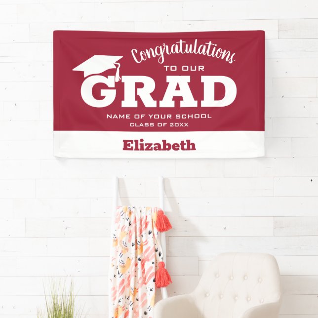 Congratulations Grad White on Crimson Banner (Insitu)