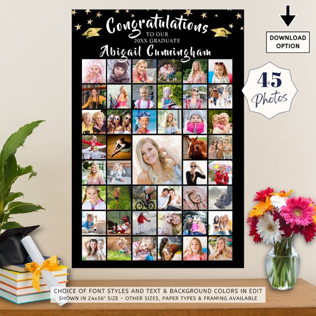 Congratulations Graduate 45 Photo Collage Poster (Creator Uploaded)
