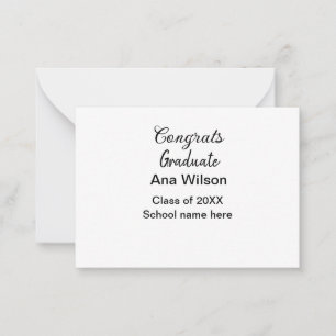 congratulations graduate add name class year schoo card