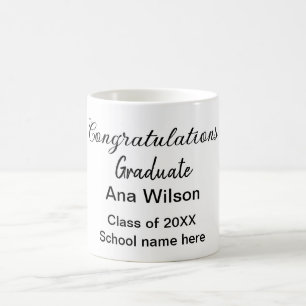 congratulations graduate add name class year schoo coffee mug