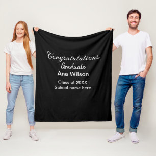 congratulations graduate add name class year schoo fleece blanket