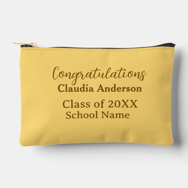 Congratulations graduate add school name simple mo accessory pouch (Front)