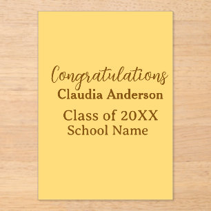 Congratulations graduate add school name simple mo acrylic invitations