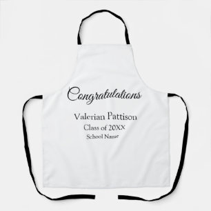 Congratulations graduate add school name simple mo apron