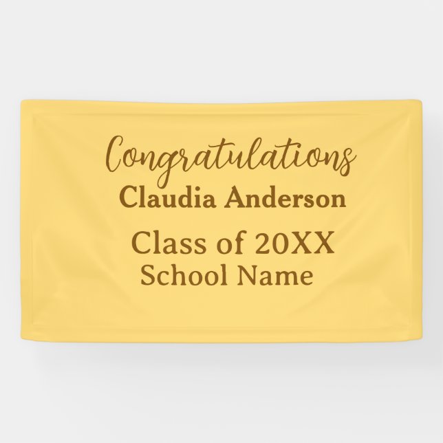 Congratulations graduate add school name simple mo banner (Horizontal)
